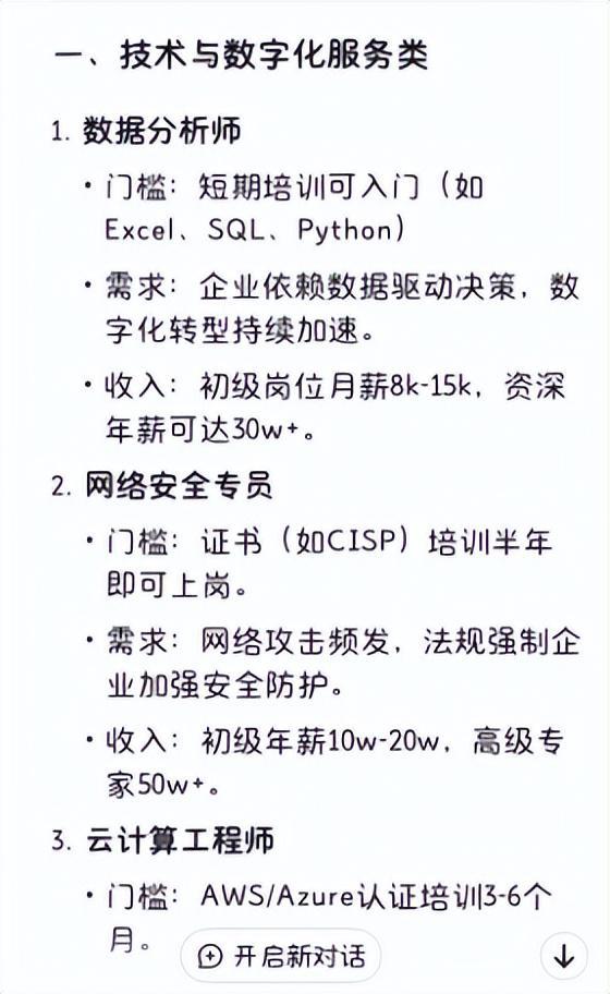 未来十年收入高、门槛低的21个职业中专都能做AG真人百家家乐APPDeepSeek总结：(图19)